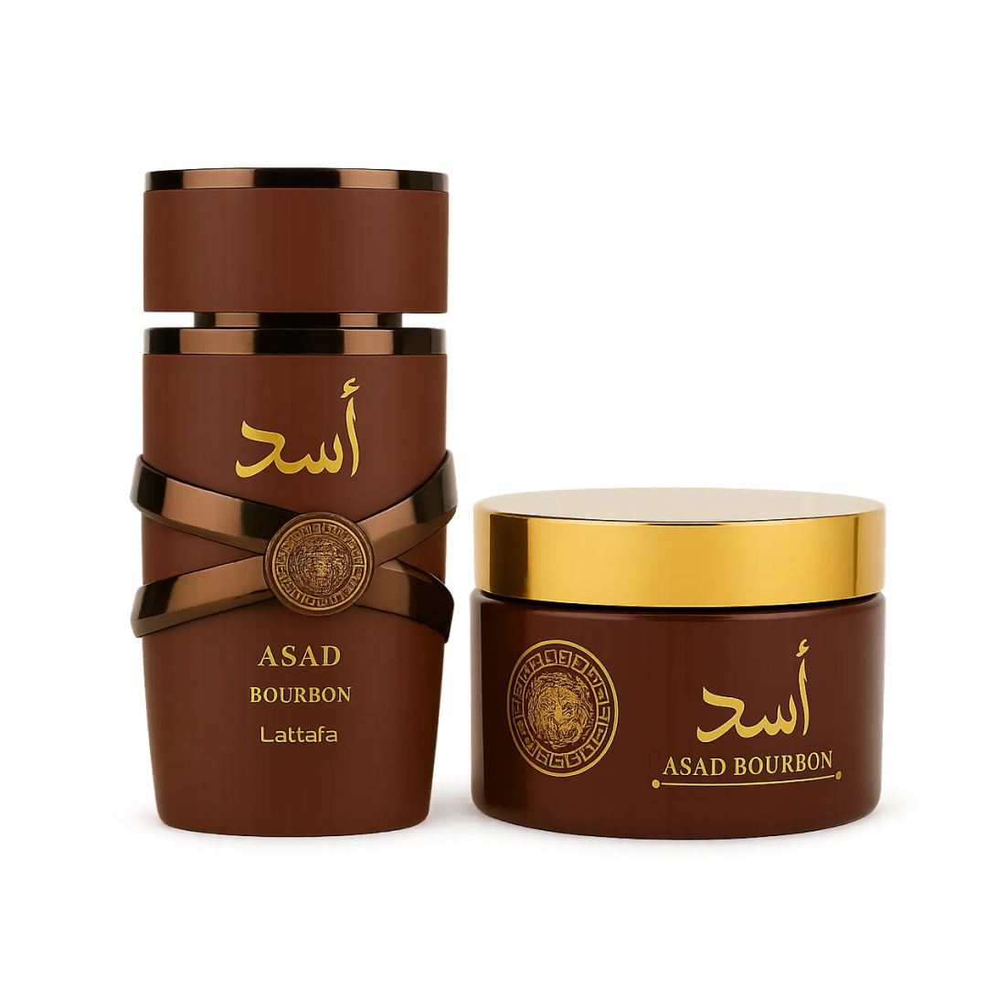 Kit Presente - Asad Bourbon Lattafa 100ml + Pasta Hidratante 200g